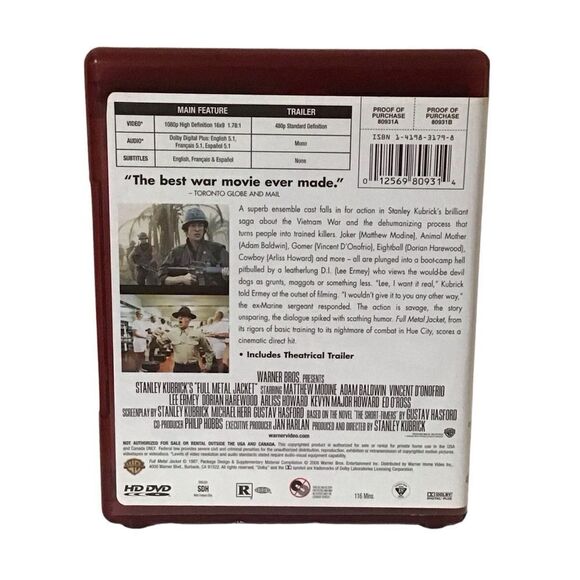 Full Metal Jacket HD DVD - 5/$20 - Picture 2 of 3
